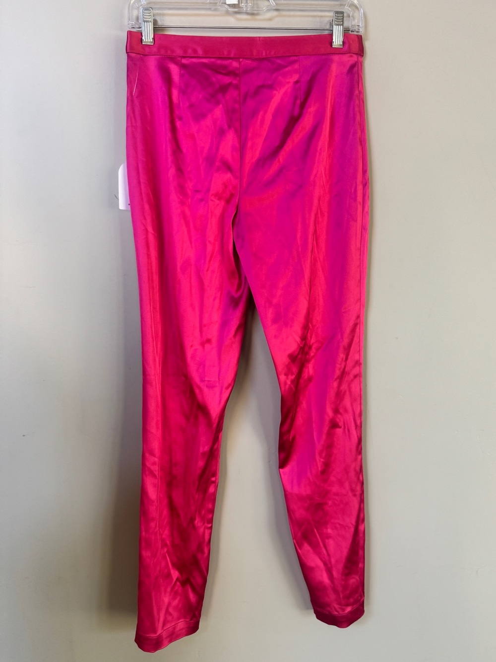 NWT Song of Style Ewan Fuchsia Pink Satin Lace-Up Front Grommet cropped Pants XS - Picture 5 of 9